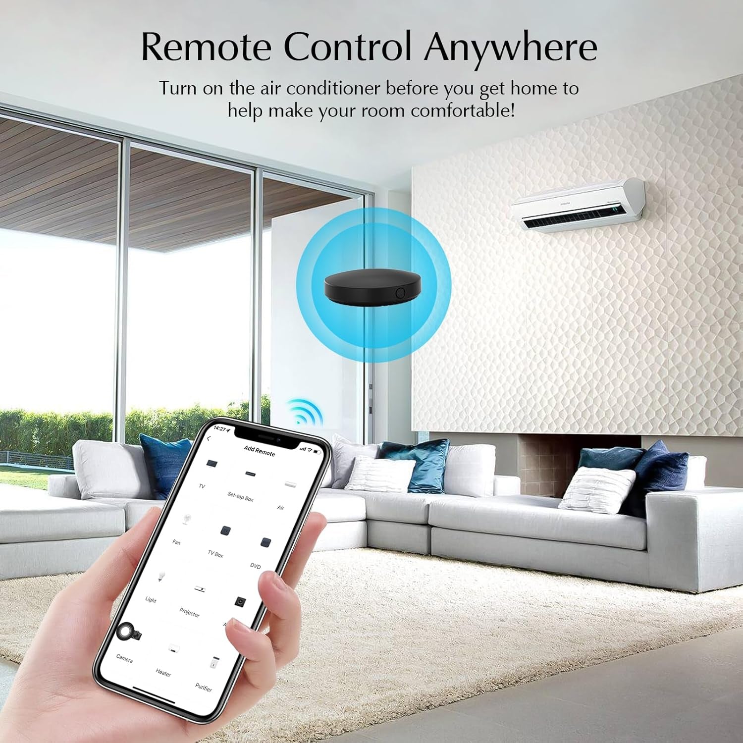 Emylo Smart Home Hub, Telecomando Universale Intelligente Telecomando Condizionatore Universale Wireless, Dispositivo IR+RF, Compatibile Con Tuya Smart Controllo Vocale Alexa Google Home