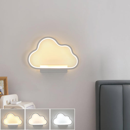 Applique LED Interno, 3000K&4500K&6500K Temperature Colore, Moderno Lampade Da Parete a Forma Di Nuvola in Acrilico, Lampada a Muro per Soggiorno, Camera Bambini, Corridoio, Balcone, Bianco