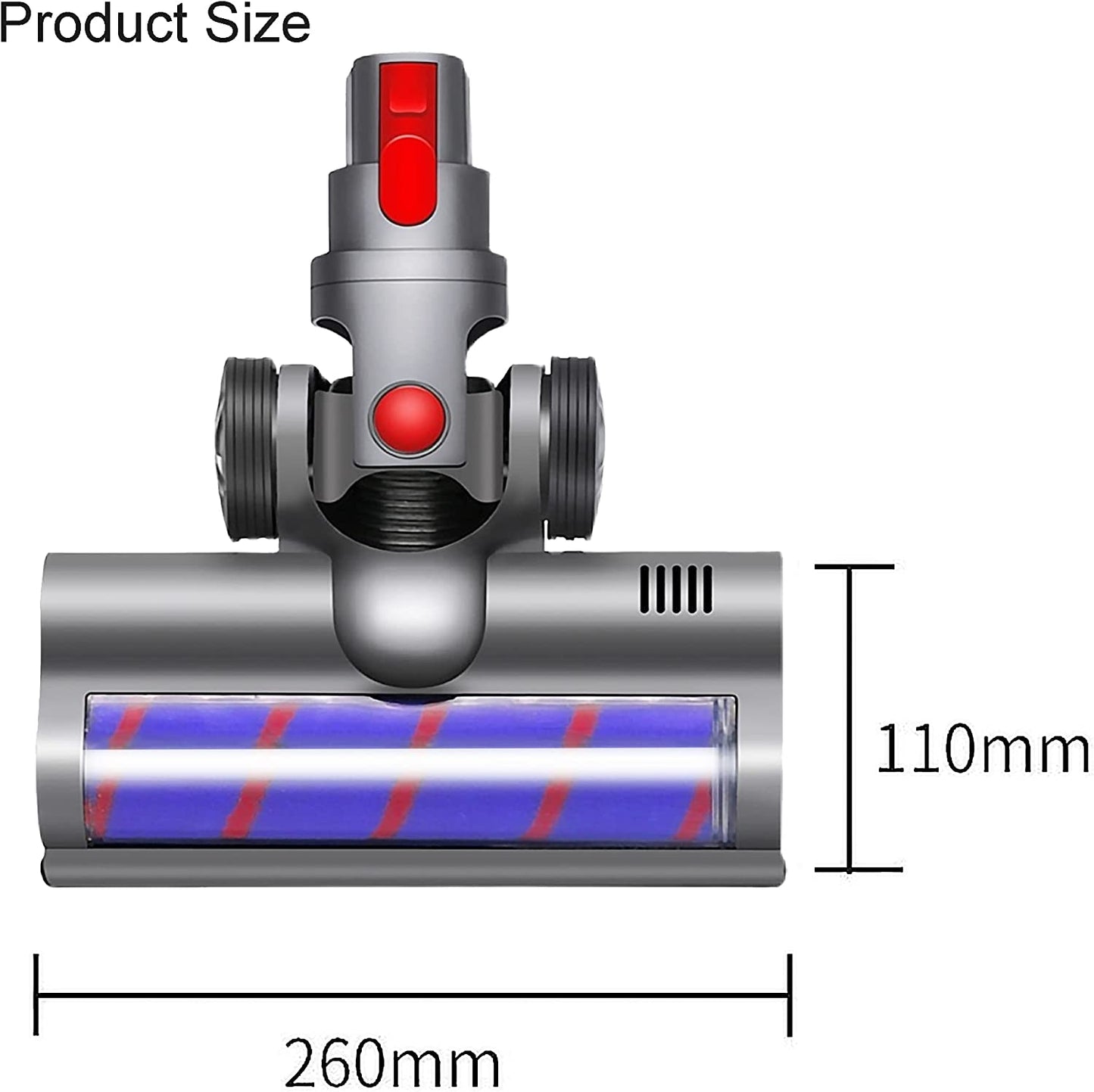 Spazzola Motorizzata Elettrica Turbo Compatibile per Dyson V7 V8 V10 V15 V11 V12 Sgancio Rapido Con Rullo Setole Morbide per Parquet Piastrelle Marmo Con Luce LED E Ruote Grande