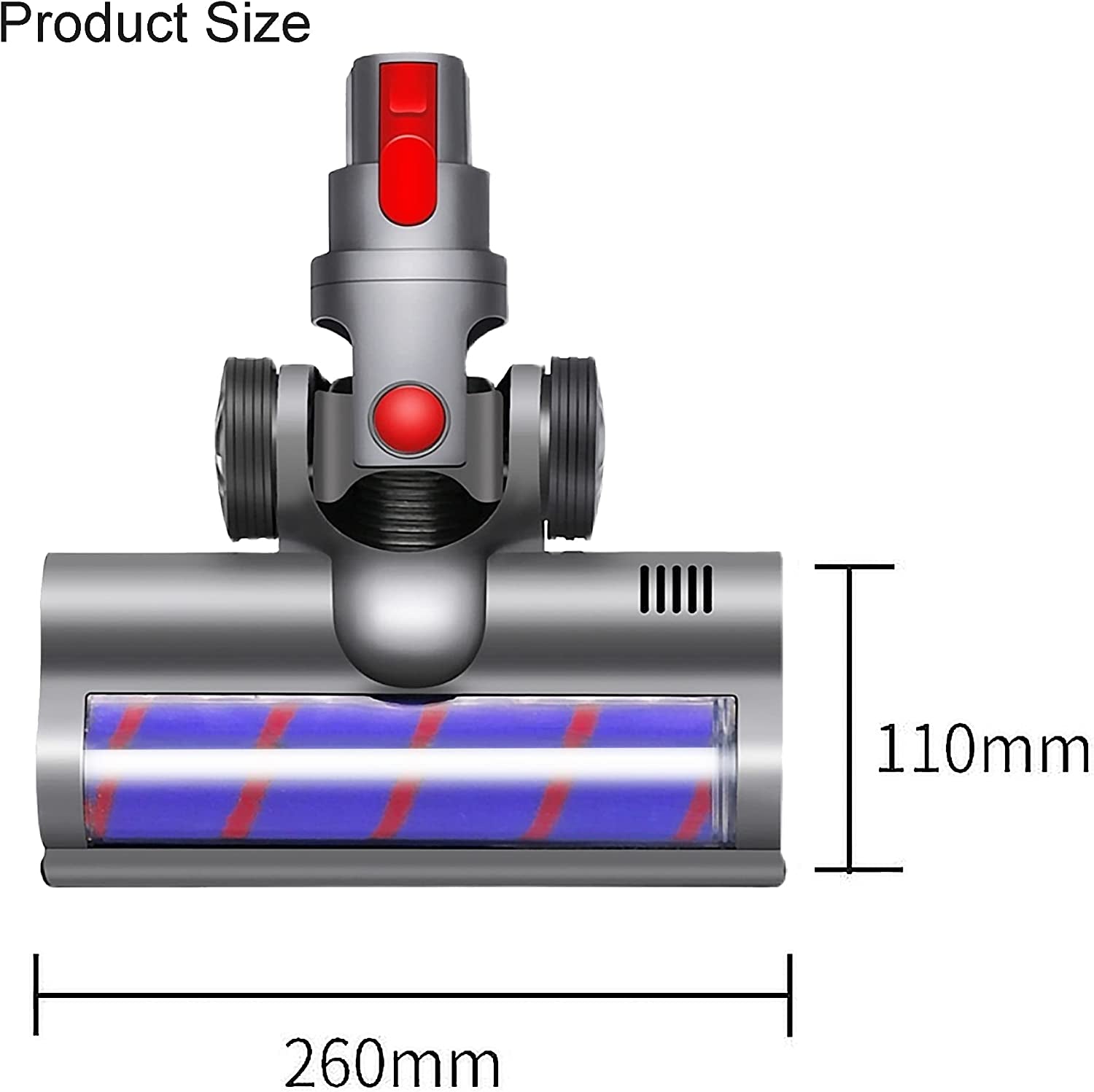 Spazzola Motorizzata Elettrica Turbo Compatibile per Dyson V7 V8 V10 V15 V11 V12 Sgancio Rapido Con Rullo Setole Morbide per Parquet Piastrelle Marmo Con Luce LED E Ruote Grande