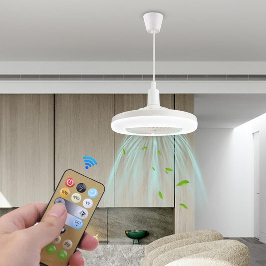 Ventilatore Da Soffitto Con Luce, Luce per Ventilatore Da Soffitto Da 30W Con Telecomando E Testa Di Lampada E27, 3 Colori Dimmerabili 3 Velocità Temporizzazione