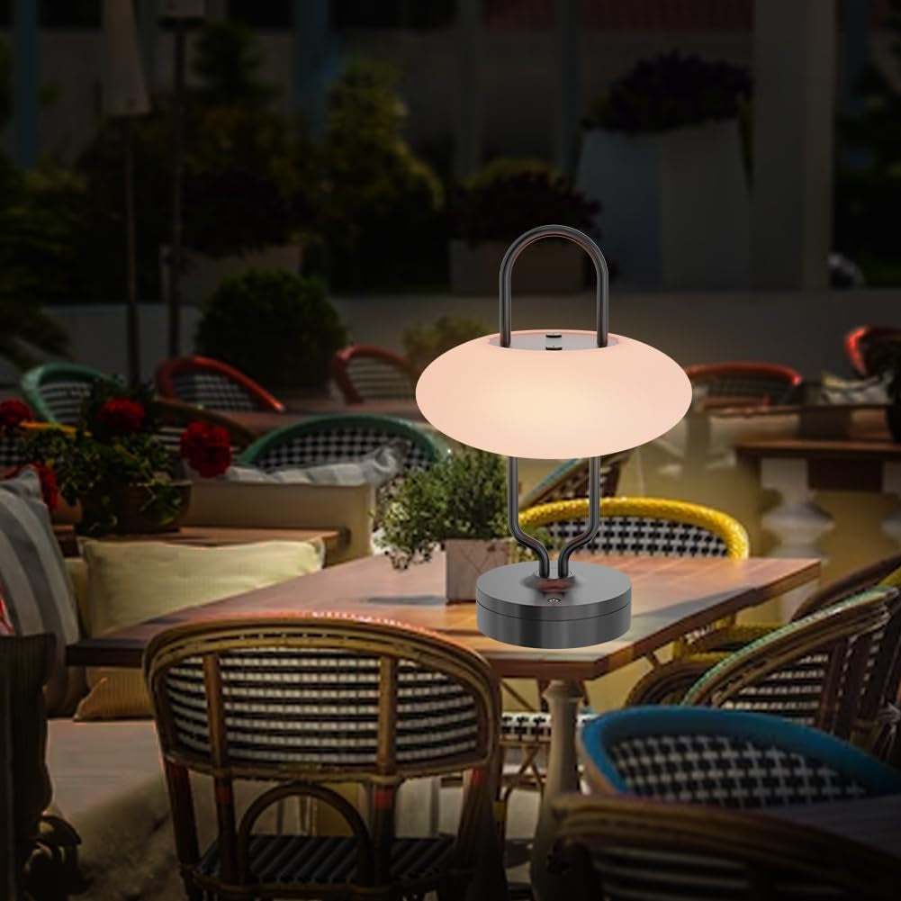 Lampada Da Tavolo a LED a Batteria, Senza Fili, Luce Calda, Dimmerabile, 8 Colori, Cambia Colore, Batteria a LED, Impermeabile, IP54, Ideale per Casa, Giardino, Balcone, Tavolo Da Pranzo