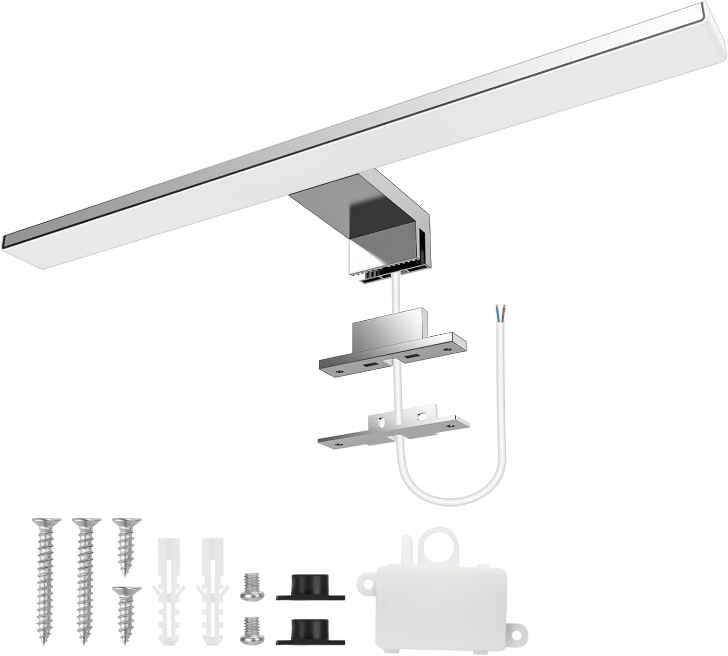 Lampada Specchio Bagno 10W,40CM 820LM Luce Specchio Bagno Led,Bianco Freddo 6500K E Resistente All'Acqua IP44 Luci Specchio Bagno CLASSE II per Armadietto a Specchio