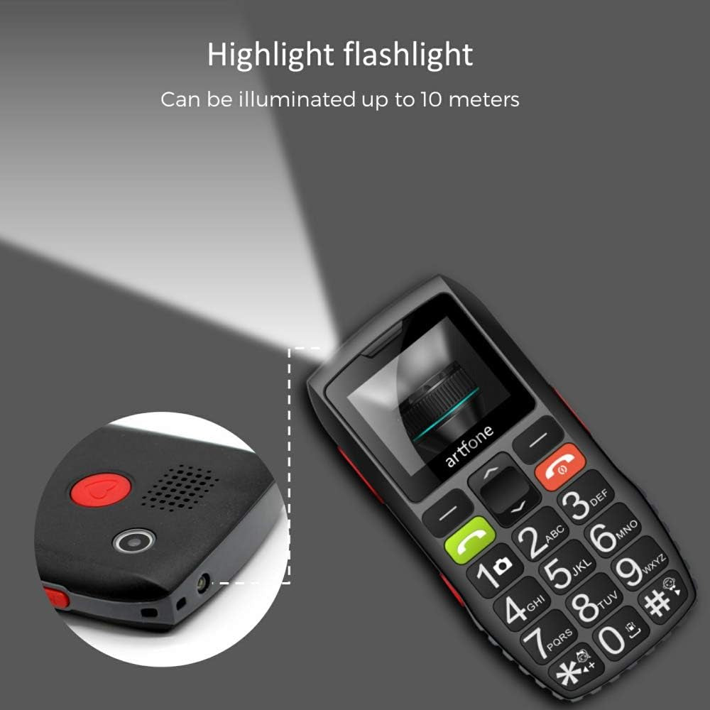 C1 Telefono Cellulare Anziani, Pulsanti Grandi, Volume Grande, Funzione Sos,Nero