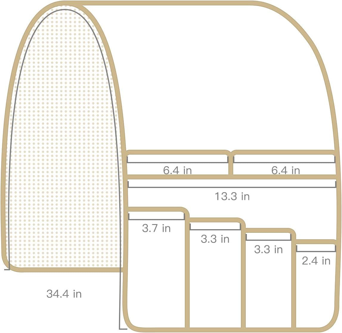 Organizer per Bracciolo Divano, Antiscivolo Tasca Porta Caddy in Tessuto, Supporto per Custodia Con 7 Tasche, per Telecomandi TV, Telefoni Cellulare, Ipad, Libri, Riviste, Occhiali, (Nero)