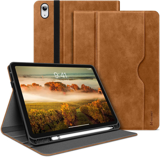HOLIMET Custodia per Ipad 10 Generazione 2022 Con Portapenne, Ipad 10 Gen 2022, in Pelle PU, Cover Posteriore in TPU, Resistente Agli Urti, Auto Sonno/Sveglia per Ipad 10,9 Pollici, Colore: Marrone