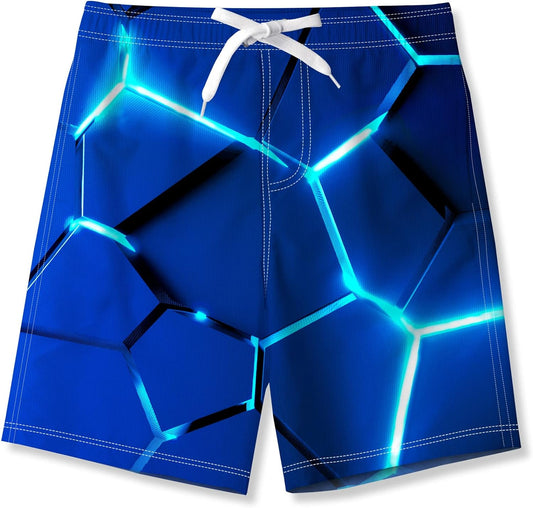 Pantaloncini Da Bagno Bambino Ragazzi 3D Graphic Costume Da Bagno Estate Asciugatura Veloce Pantaloncini Da Spiaggia Con Fodera in Rete 6-14 Anni