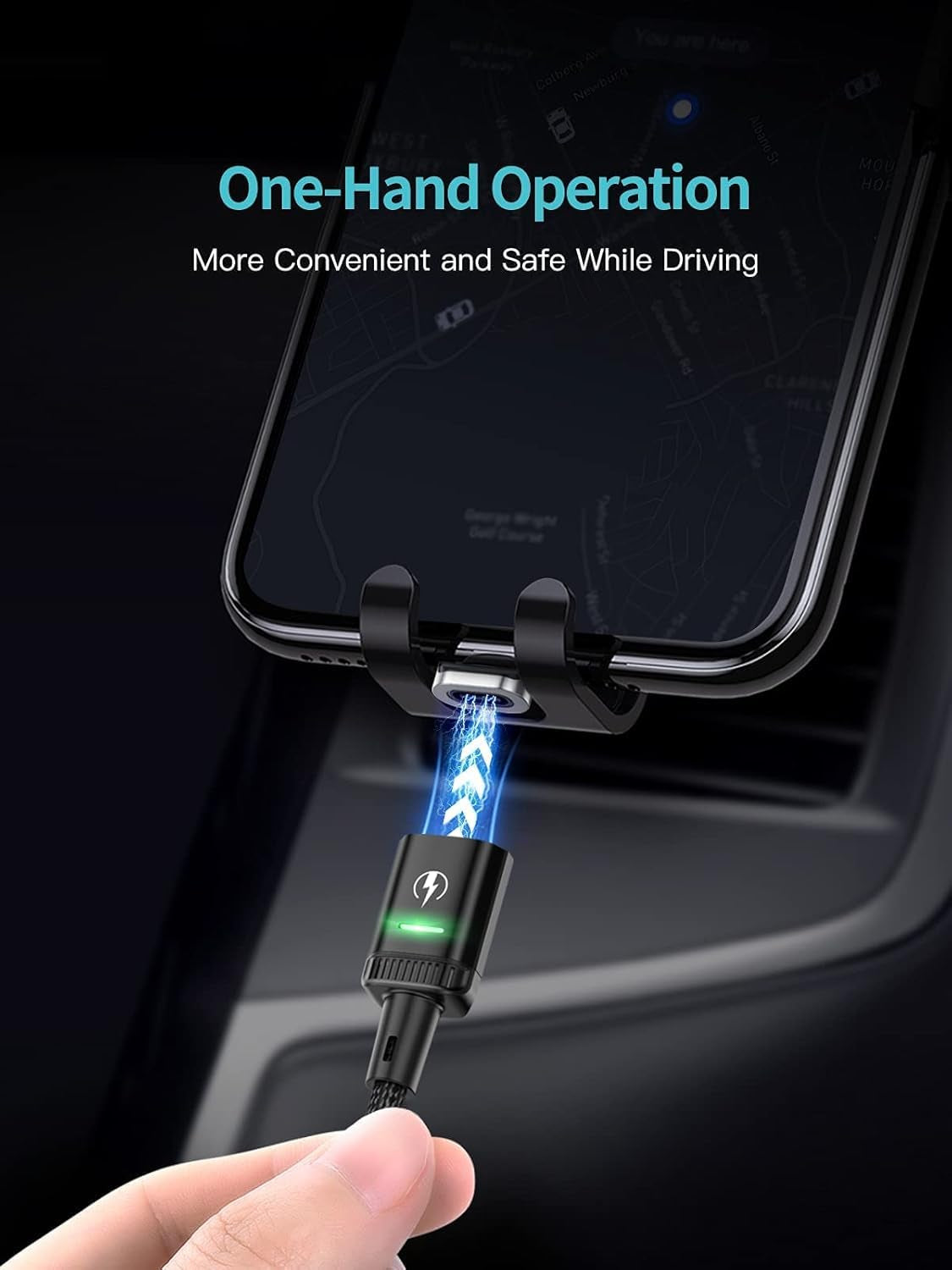 Cavo Magnetico USB C per Ricarica Rapida, 2 Pezzi Da 1 M, 3 a Con Adattatore Di Tipo C, Supporto QC 3.0, Ricarica Rapida,1M Ricarica Dati E Ricarica Rapida, Nero
