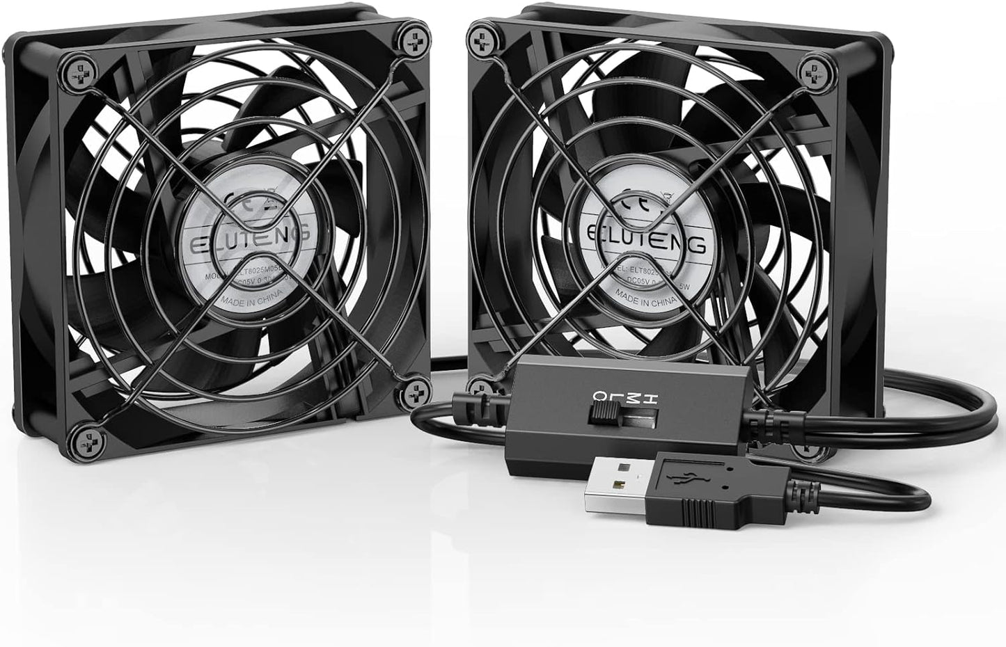 Ventilatore USB 80Mm Dual 5V USB Fan Raffreddamento PC Ventole 2700RPM 32CFM Mini Ventilatore Con Griglie Metalliche per PS4/TV Box/Router/Xbox/Playstation