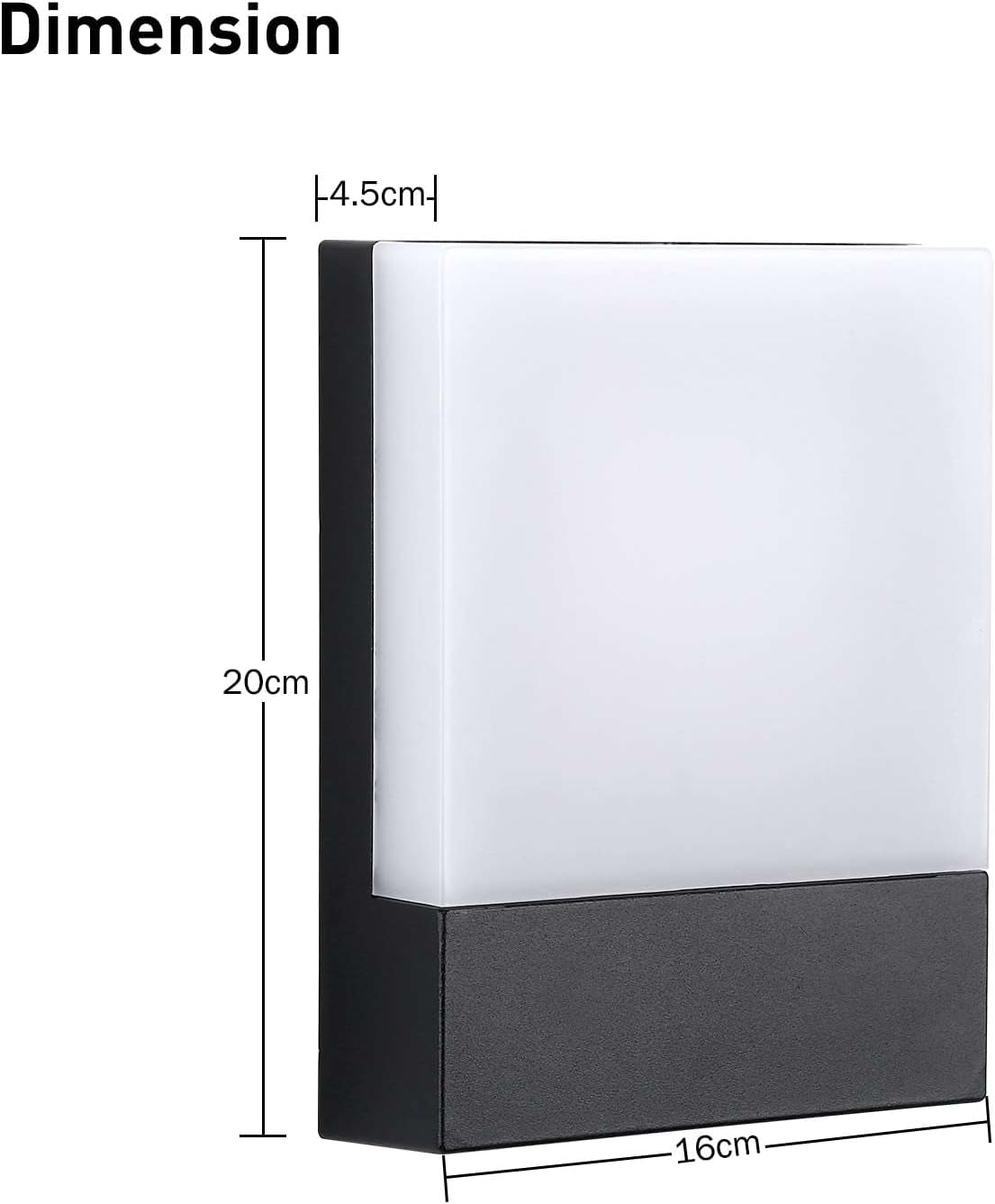 Applique Da Parete Esterno 18W Lampada Da Parete Led Esterna Impermeabile IP65 Luce a Muro in Alluminio Esterni Luci Da Parete per Balcone Giardino Veranda Garage Patio 3000K - Bianco Caldo