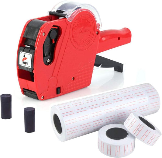 8 Cifre Prezzatrice Etichettatrice Manuale Con 10 Rotoli Etichette (5000 Pz) 2 Rulli Inchiostro