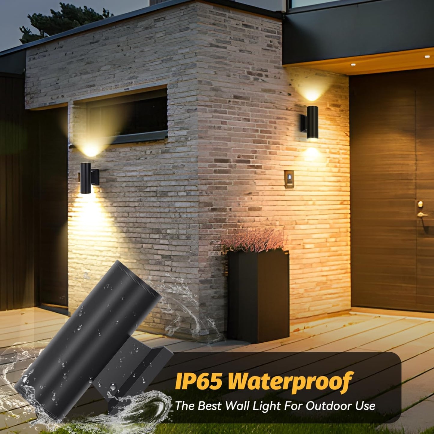 Applique LED Da Parete Esterno,Lampada Da Parete Alluminio Gu10,Impermeabile IP65 Luce Esterno Da Parete, per Patii,Giardini,Corridoi,Balconi,Vialetti,Lampadina Non Inclusa(2 Pacchi)