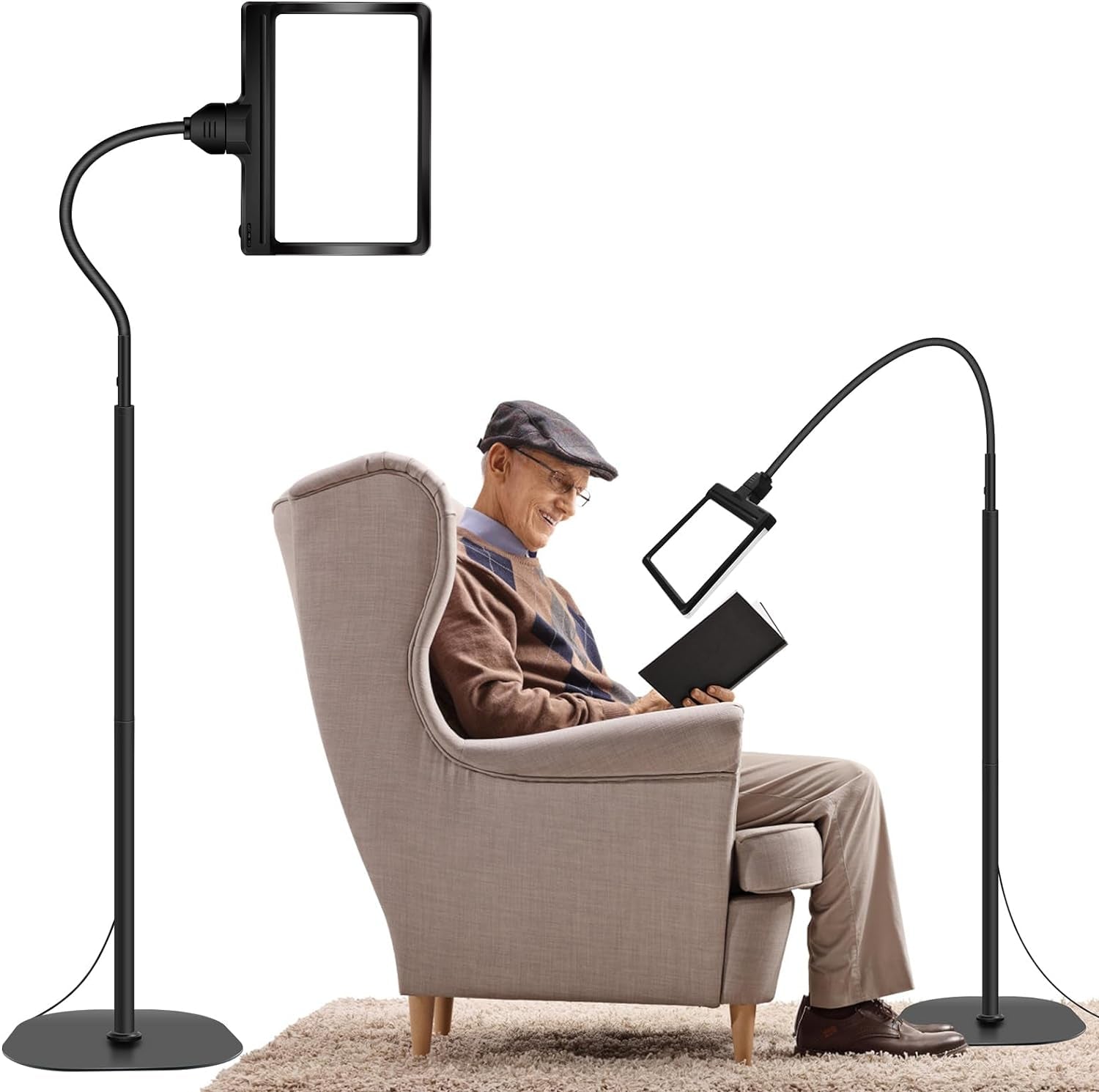 5X Lente D'Ingrandimento Con Luce E Supporto, Lampada D'Ingrandimento a Collo D'Oca Flessibile a 36 LED, 3 in 1 Lente D'Ingrandimento Illuminata Regolabile per Lettura, Cucito, Artigianato