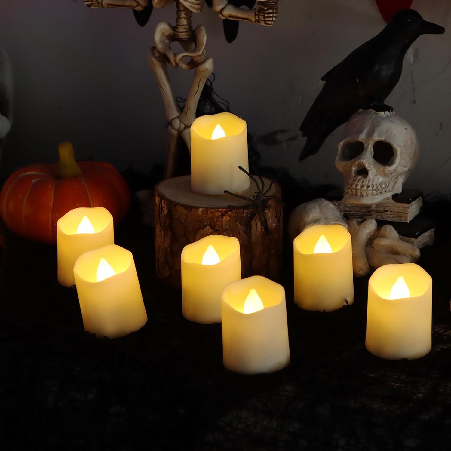 12 Lumini Ricaricabili a LED Con Timer a Distanza, Ricaricabili, Senza Fiamma, Luce Bianca Calda, Decorazione per Halloween, Natale, Matrimonio, Decorazione (Con 2 Cavi Di Ricarica USB)