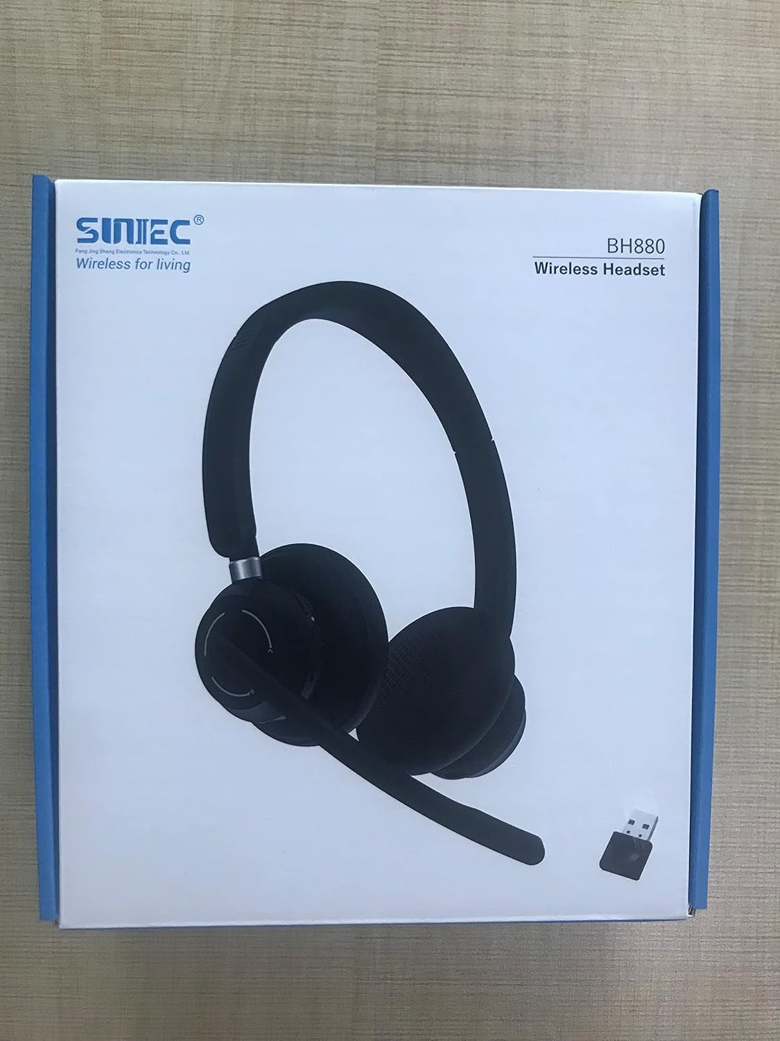 Cuffie Con Microfono Senza Filo per PC E USB Dongle, Cuffie PC Senza Fili Con 45 Ore Di Riproduzione, Mic Mute, per Call Center, Skype Zoom, Etc