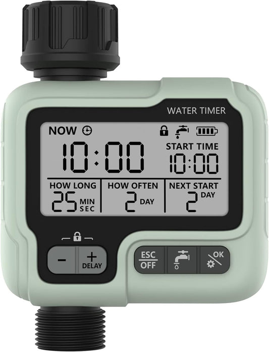 Timer Digitale per Irrigazione, Timer Acqua Giardino Programmabile Con Ritardo Pioggia, Modalità Di Irrigazione Automatica E Manuale, per Giardino, Prato, Patio, Fattoria