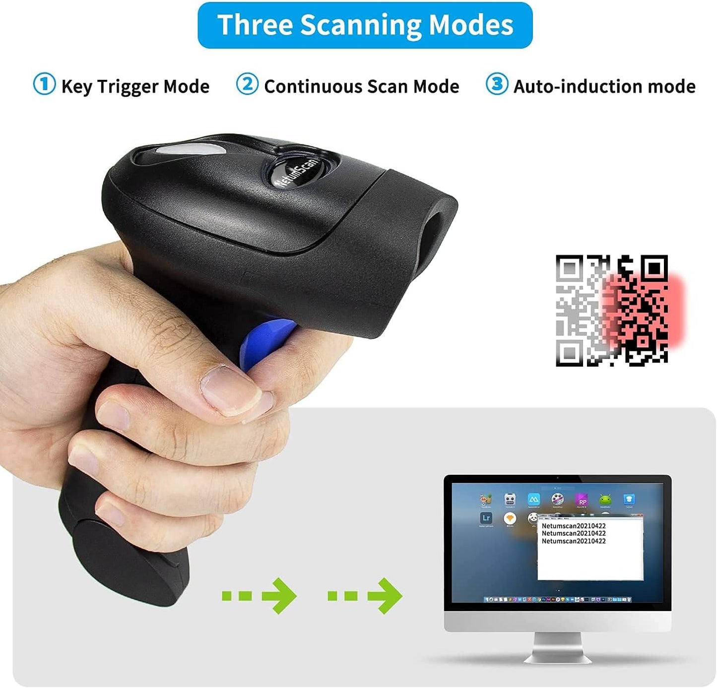 Lettore Di Codici a Barre 2D, per Codici QR E Immagini (PDF417, QR, Data Matrix), Scansione Automatica, Con Cavo USB, per PC, Mac E Laptop, Modello NSL5