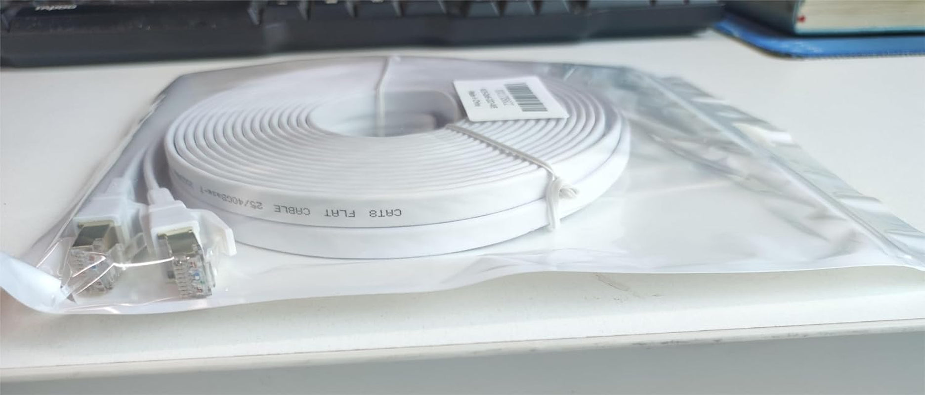 Cavo Ethernet 10 Metri, Cat 8 Cavo Lan 10M Schermato Cavo Di Rete Alta Velocità Fibra Bianco 40Gbps 2000Mhz Cavo Internet 10 Mt Lungo RJ45 Gigabit Filo Lan per Router, Modem, PS4/5 (10 Clips)