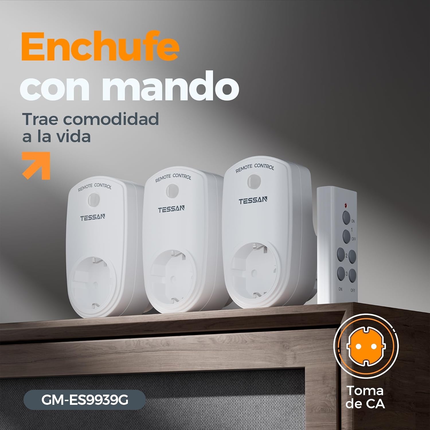 Presa Con Telecomando, 3+1 Insieme Presa Telecomandata, 3600W Prese Telecomandate, 30,5M Presa Con Telecomando a Distanza, Viene Fornito Con Batteria Prese Con Telecomando, Insieme Bianco