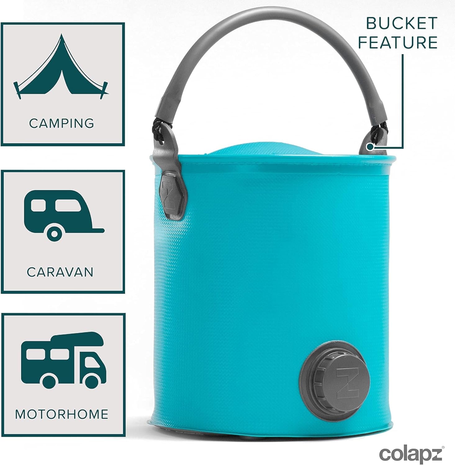 Annaffiatoio Pieghevole - Secchiello Pieghevole - Campeggio Accessori - Contenitore Acqua - Contenitori Pieghevoli - Blu