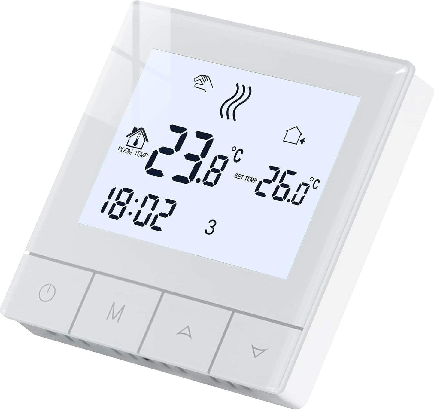 Termostato Smart per Riscaldamento Dell'Acqua,Termostato Ambiente LCD Touchscreen Digitale Programmabile Settimanale Cronotermostato 3A TDS75-WP