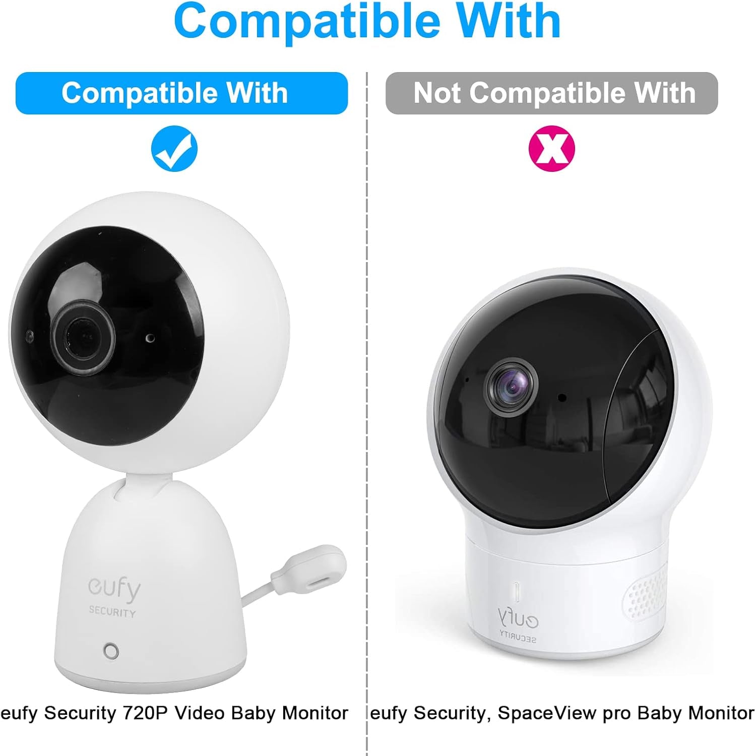 Versatile Supporto Flessibile a Morsetto a Torsione Con Connettore a Vite Da 1/4 Dock Compatibile Con Eufy Security 720P Video Baby Monitor