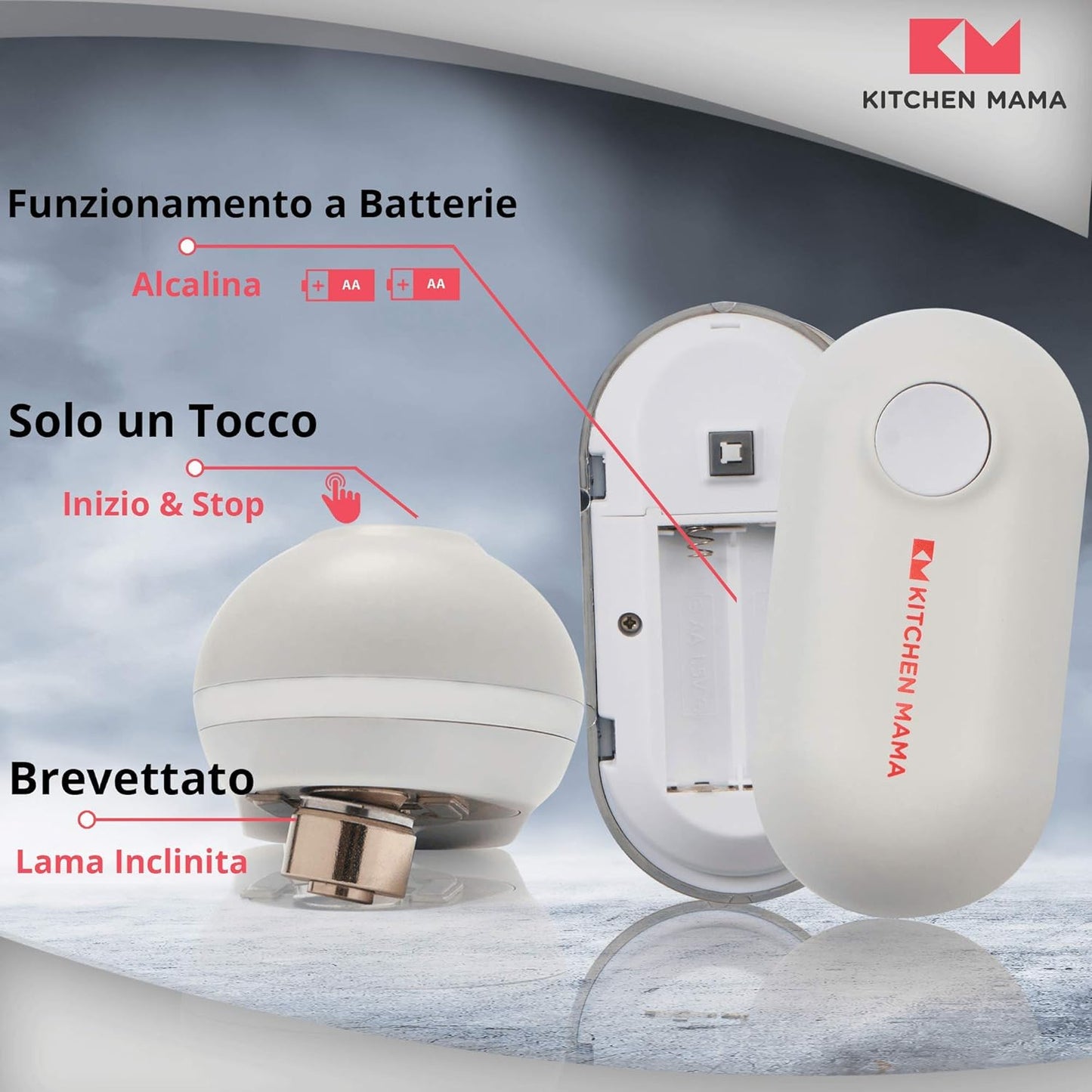 Mini Apriscatole Elettrico - Piccolo Tascabile Apri Lattine Con Inzio E Stop Easy -Touch, Bordi Sicuri E Lisci, Adatto Viaggio Design Semplice Presa Easy-Grip - Bianco