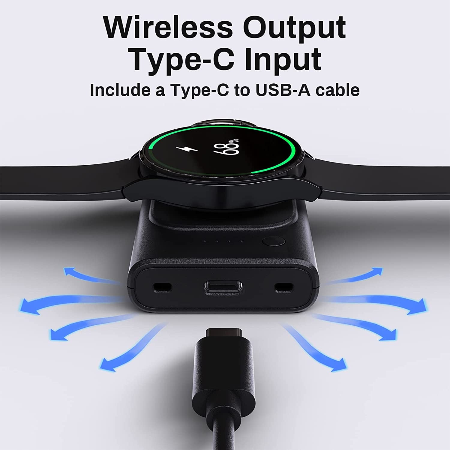 Caricatore per Samsung Watch 7, 1800 Mah Caricabatterie Wireless Portatile per Samsung Galaxy Watch Ultra/7/6/6 Classic/5 Pro/5/4/3/Active 2/Gear S3/Sport
