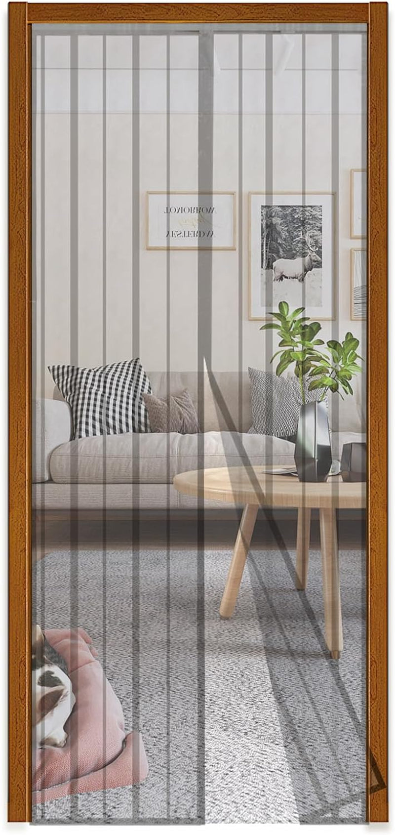 80X200Cm Zanzariera Magnetica per Porta, anti Insetti, per Legno, Ferro, Porte in Alluminio, Facile Da Installare, Non È Necessario Praticare Fori, Apertura E Chiusura Silenziosa, Grigio