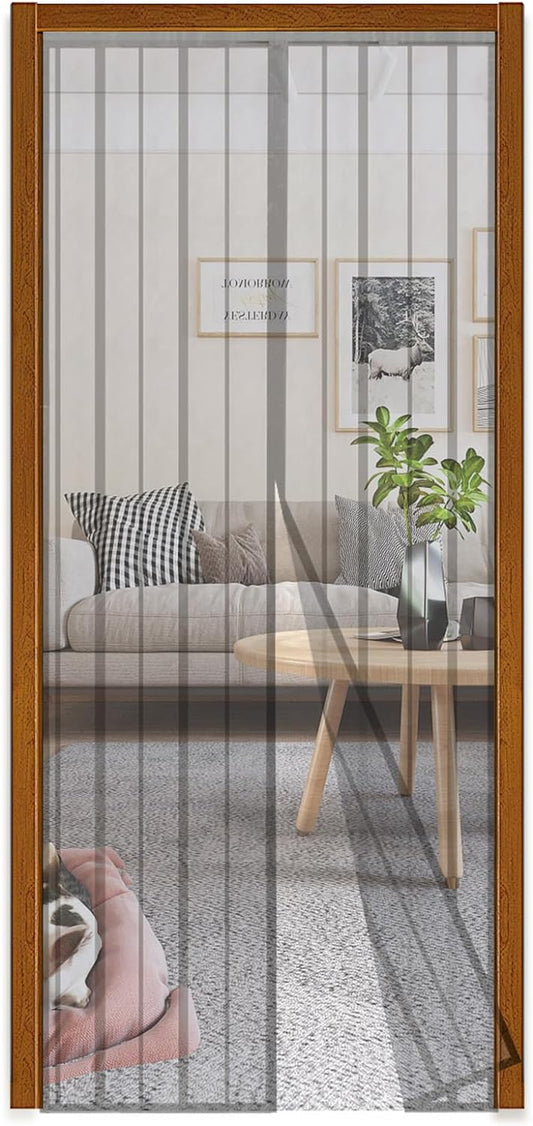 80X200Cm Zanzariera Magnetica per Porta, anti Insetti, per Legno, Ferro, Porte in Alluminio, Facile Da Installare, Non È Necessario Praticare Fori, Apertura E Chiusura Silenziosa, Grigio