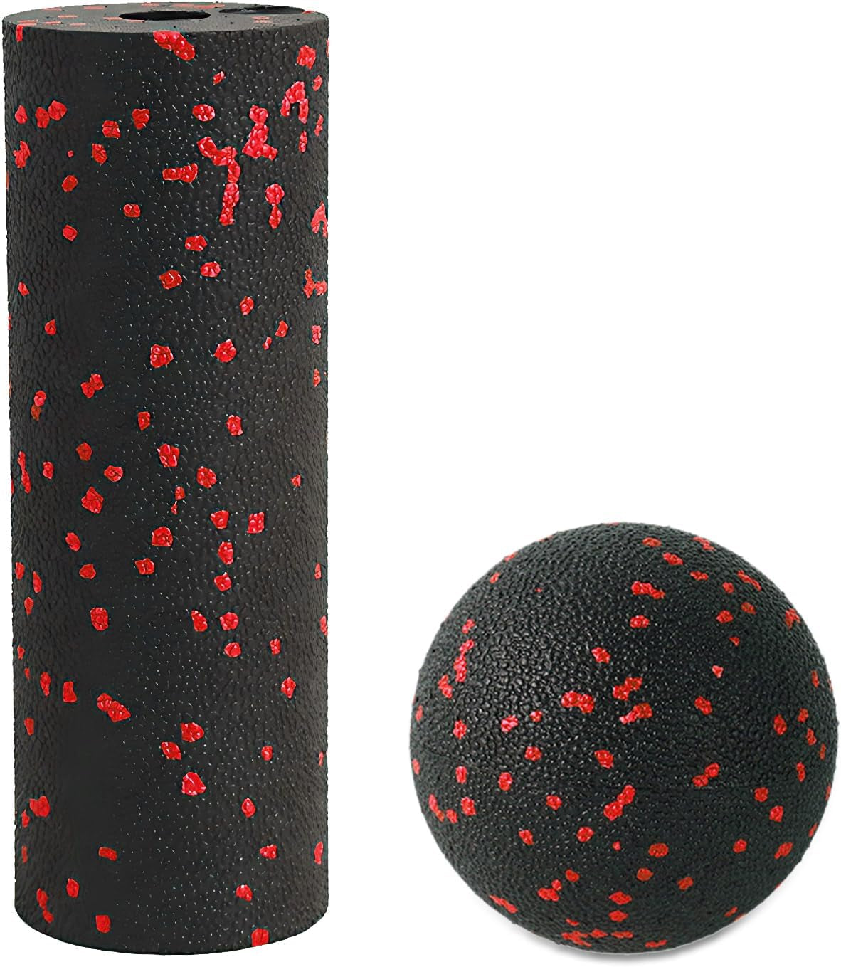 Pallina Massaggio Set,  Mini Foam Roller & Sfera Singola, Mini Kit per Fasce Mini Foam Roller, Massaggio Profondo per Rilassare I Muscoli Del Collo E Della Schiena, Accupoint Massaggi (Rosso)