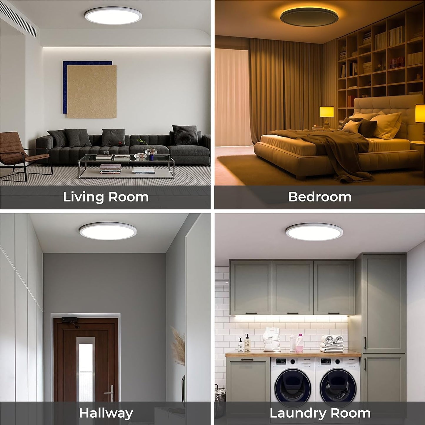 Plafoniera LED Dimmerabile 24W, Lampada Da Soffitto Con Telecomando, Luce Notturna 2000K Calda, Pannello 3000K-6500K per Camera Da Letto Cameretta per Bambini Soggiorno Rotonda Bianca 30X2,5 Cm