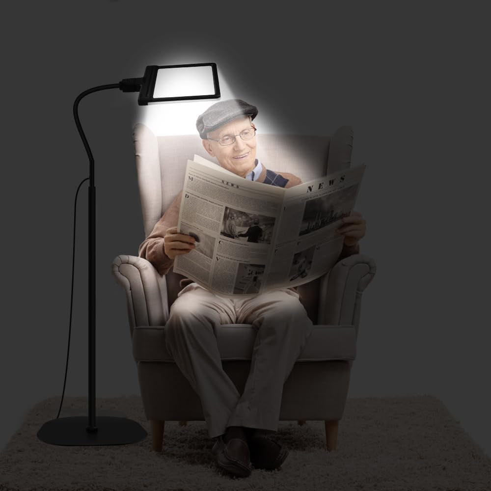 5X Lente D'Ingrandimento Con Luce E Supporto, Lampada D'Ingrandimento a Collo D'Oca Flessibile a 36 LED, 3 in 1 Lente D'Ingrandimento Illuminata Regolabile per Lettura, Cucito, Artigianato