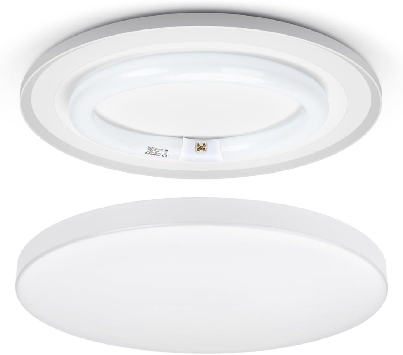 - T9 Lampadina Fluorescente Attacco G10Q, 32W 2100Lm 30Cm, Luce Bianca Fredda 6500K, Circolare, Vetro.