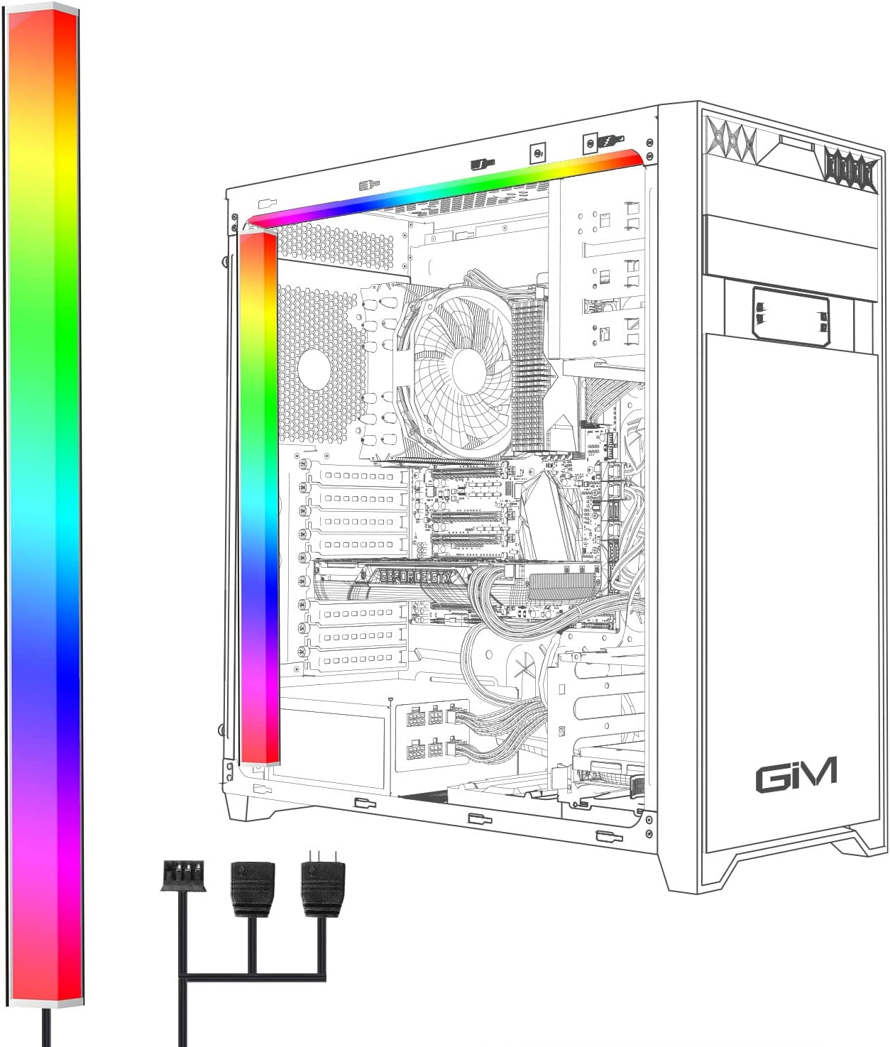 35 Cm PC RGB Striscia Luminosa per Telaio Con Ventola Di Alloggiamento Disponibile Accessori per Computer LED per Alloggiamento RGB