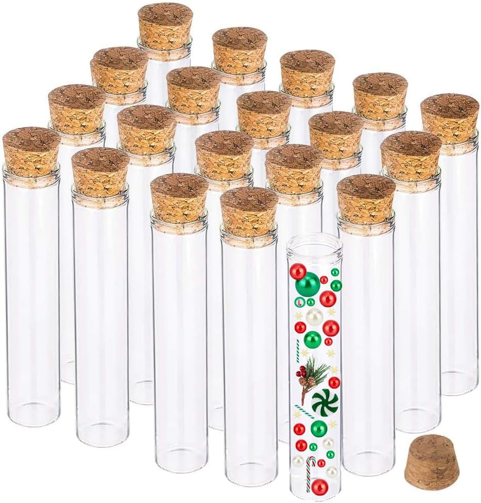 25 Pack 25Ml Bottiglia Di Vetro Trasparente Con Tappo in Sughero per Artigianato Artigianale Decorazione per Matrimoni E Feste 11X2Cm