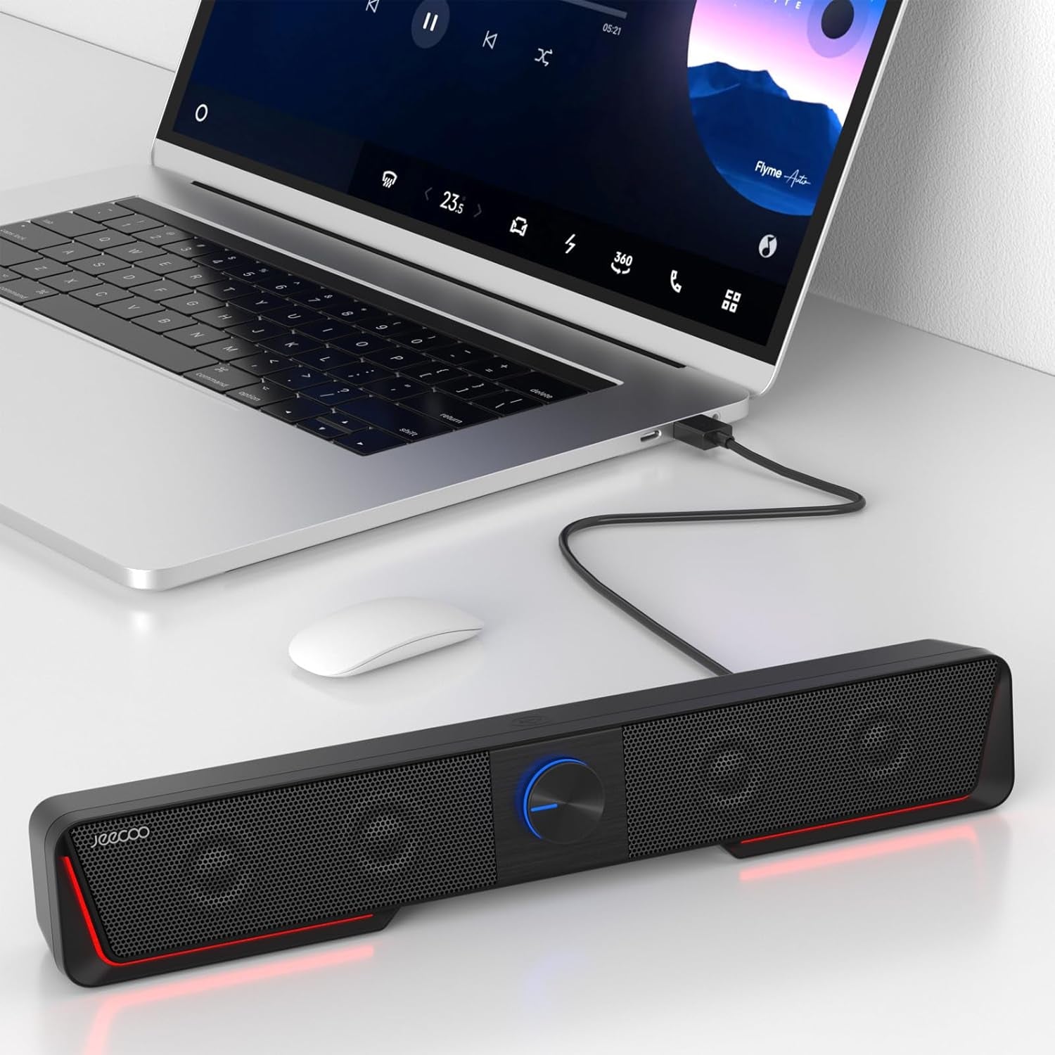 A40 Altoparlanti Pc,Altoparlante per Computer 2.0 Alimentazione USB Casse PC Stereo Sound Altoparlante Bluetooth per Giochi per Pc,Computer,Desktop(No Jack Da 3,5 Mm)