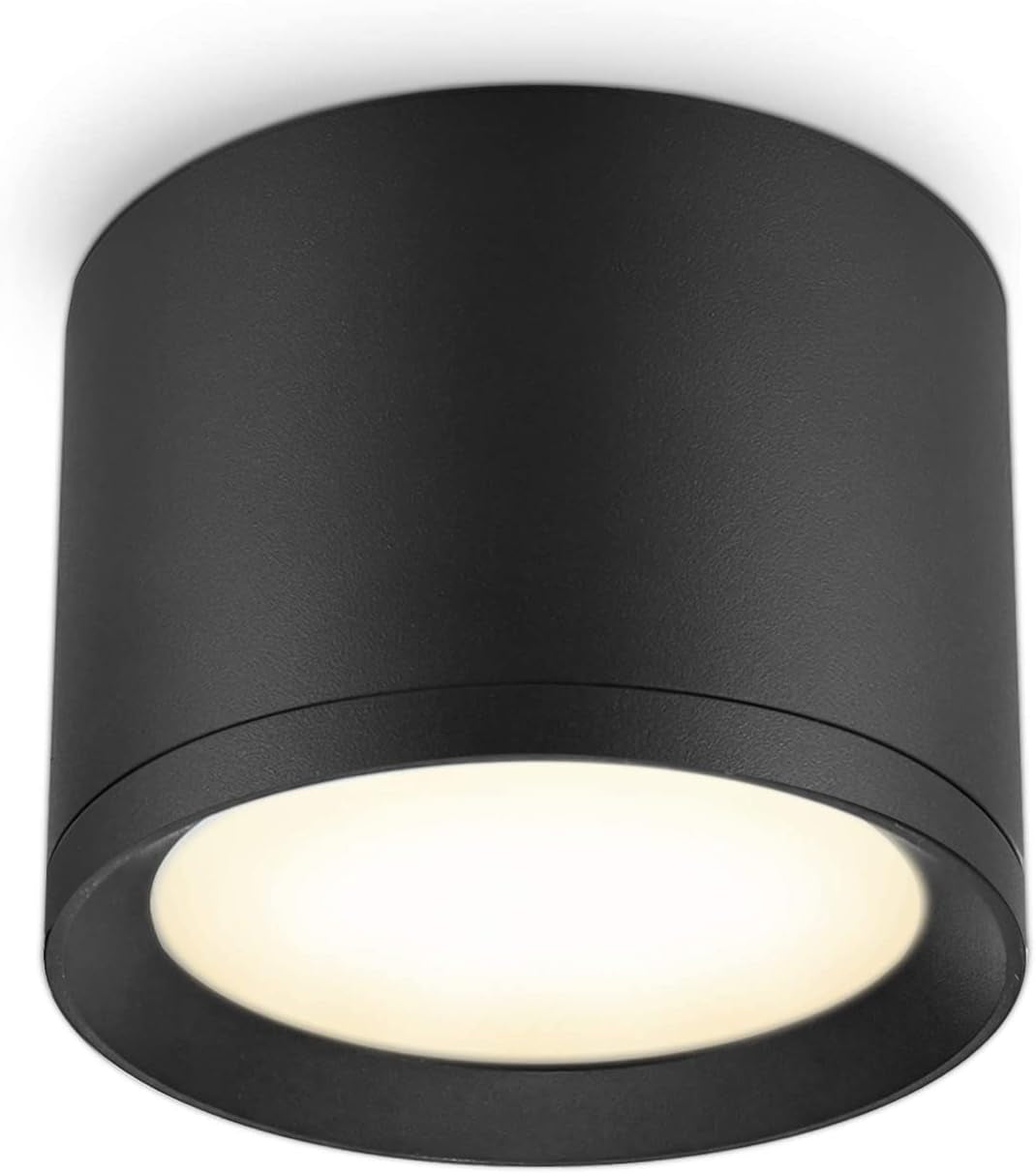 Faretti LED Da Soffitto 6W GX53 Faretto Lampadario 3000K Faretto Plafoniera Bianco Caldo Faretti Da Soffitto Bianco Spot Alluminio per Bagno Soggiorno Cucina Corridoio，Nero