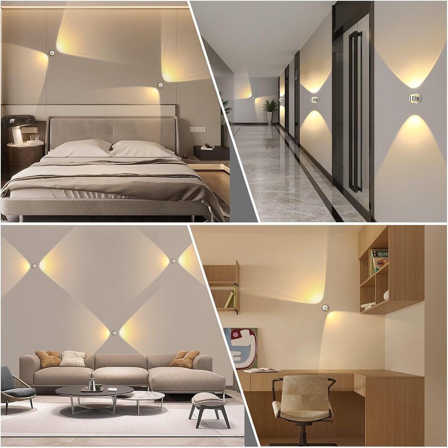 Lampada Da Parete Interno, Moderno 6W Applique Da Parete, LED Creativo Minimalista Lampade Da Muro per Camera Da Letto, Soggiorno, Ingresso (Bianco Caldo)