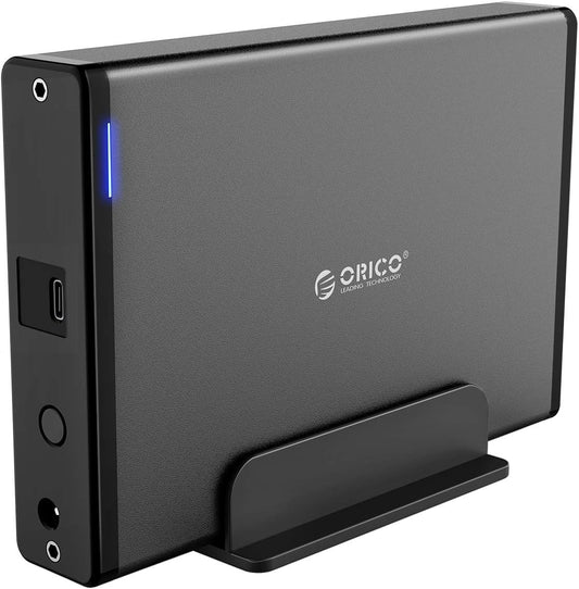 Case Esterno per Disco Rigido 3,5 '' Con Alloggiamento Rimovibile, Adattatore Da USB 3.1 Gen 1 a SATA 3.0 per HDD SATA Da 3,5 Pollici Con Alimentatore Da 12V 2A (20 TB Max, Display Blu)