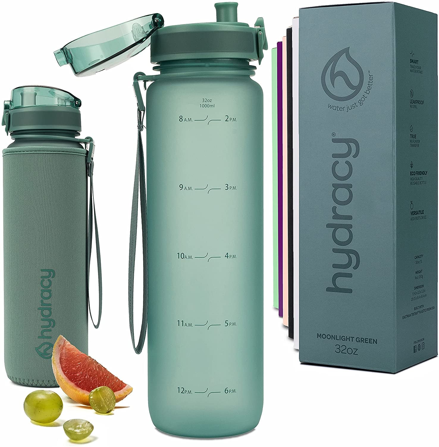 Borraccia Motivazionale Con Indicatore Di Orari - 1 L Borraccia Palestra Senza BPA - a Prova Di Perdite E anti Condensa - Borraccia Colino per Infusione Di Frutta