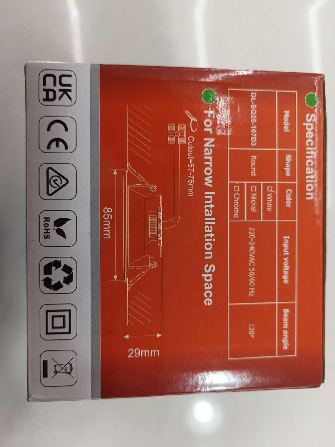 7W Ultra Slim Spot IP44 per Bagno Rotondo Nero