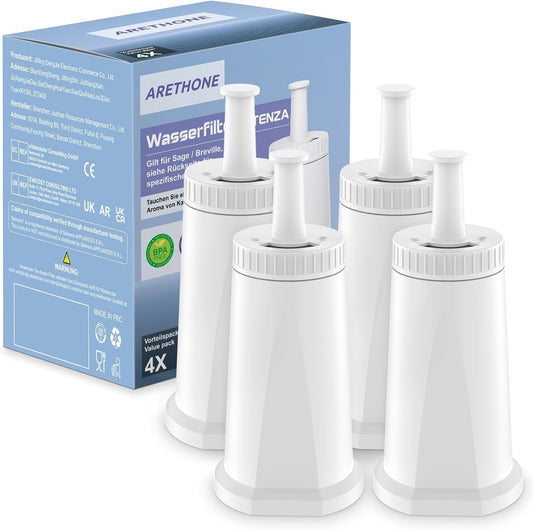 Filtro Acqua Di Ricambio per Macchine Da Caffè, 4 Pezzi, Certificato TÜV SÜD, per Sage Barista Express Pro, Cartuccia Filtro Dell'Acqua per SES810/SES880/SES920/SES980/SES990/SES875/SES008/BES008