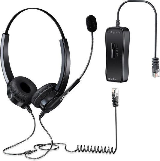 Cuffie RJ9 Regolabile per Telefono Fisso Call Center Regolare Con 4-Pin RJ9 Della Spina E Microfono