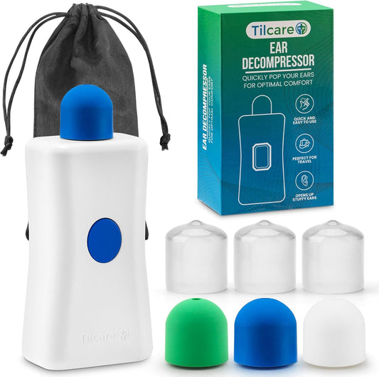 Dispositivo Di Sollievo Dalla Pressione Dell'Orecchio Di  - Bottone a Pressione per Le Orecchie per Volo, Nuoto, Immersioni, Raffreddore E Allergia - Viene Con Una Custodia Protettiva Portatile