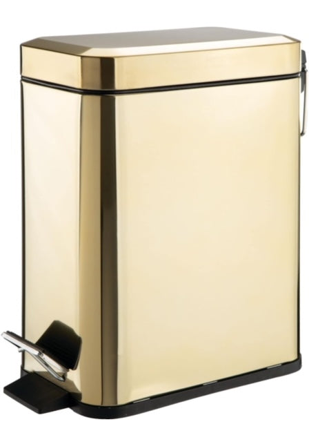 Bidone Spazzatura Rettangolare Con 5L Di Capienza – Compatto Cestino Della Spazzatura Con Secchio Rimovibile – Pattumiera in Acciaio E Plastica – Oro