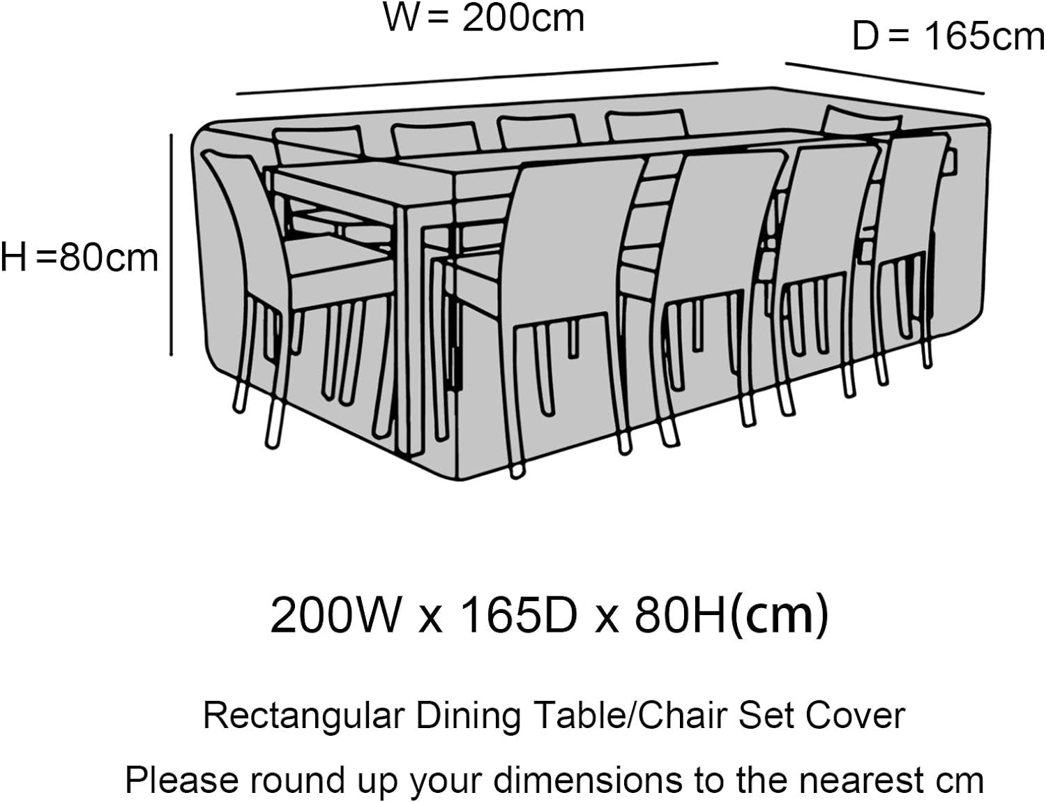 Telone Impermeabile per Esterno Telo Protettivo Esterno Copertura per Mobili Da Giardino Barbecue Tavolo Sedie in Oxford 420D Antipioggia Antipolvere Anti-Uv Nero 200 * 160 * 70Cm