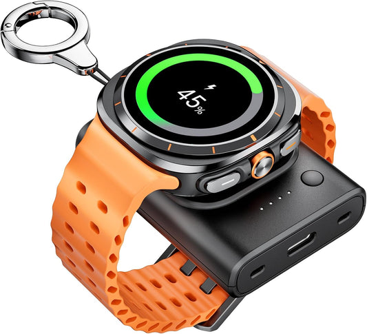 Caricatore per Samsung Watch 7, 1800 Mah Caricabatterie Wireless Portatile per Samsung Galaxy Watch Ultra/7/6/6 Classic/5 Pro/5/4/3/Active 2/Gear S3/Sport