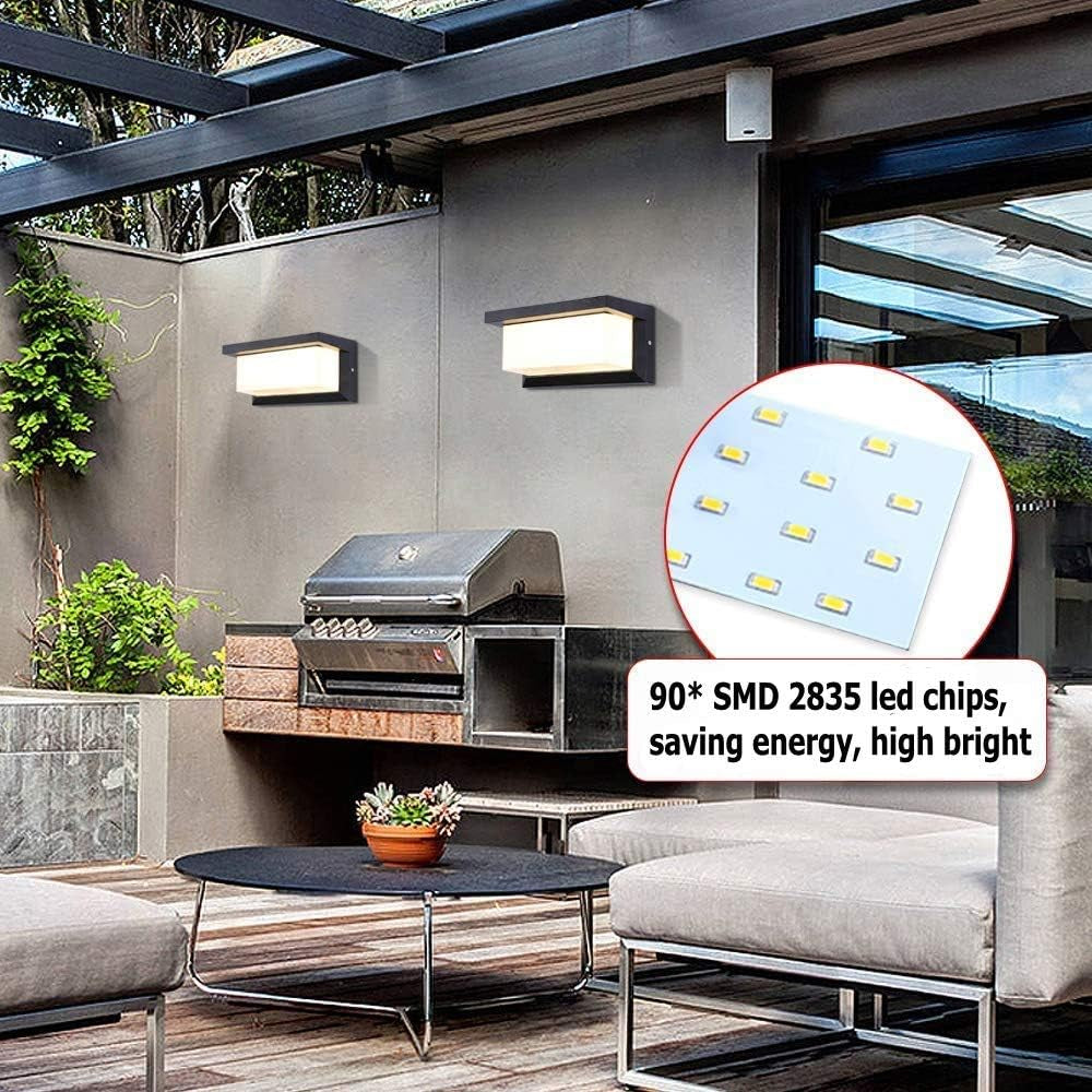 Applique Esterno, IP66 Impermeabile Lampada Da Parete, 18W 3000K LED per Balcone, Veranda, Via, Garage Terrazzo Corridoio, Giardino (Bianco Caldo)