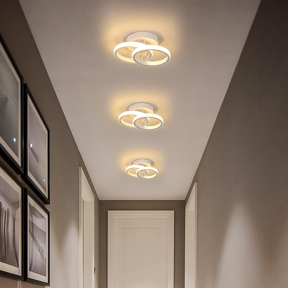 Plafoniera Led Soffitto Moderna, 22W Creativo Lampadario a Soffitto a Led, Bianco Caldo Lampada Da Soffitto in Acrilico, Plafoniera Soffitto Rotondo per Corridoio, Cucina, Soggiorno, Dia 25CM